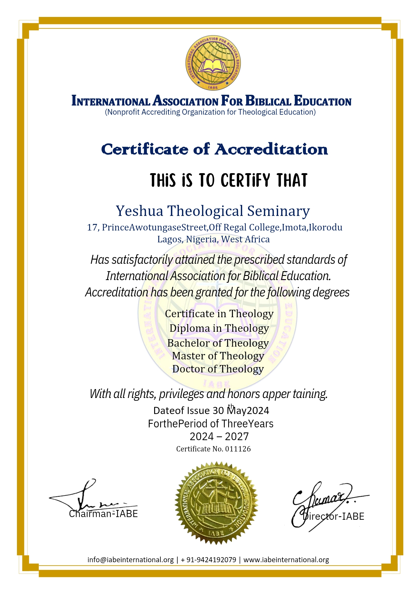 Certificate